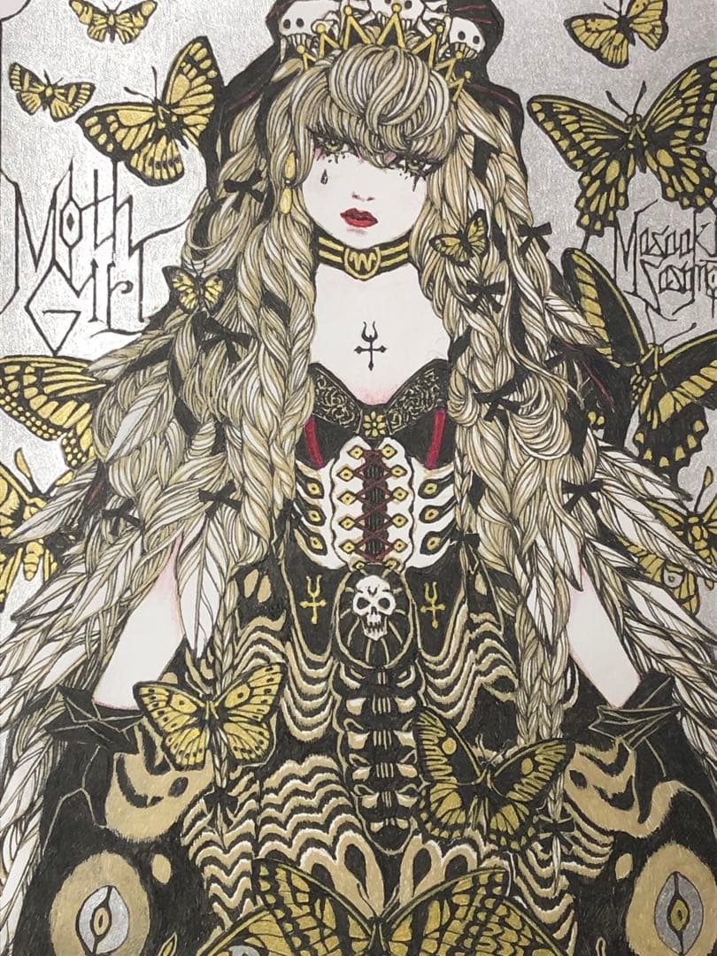 絵画 Moth Girl