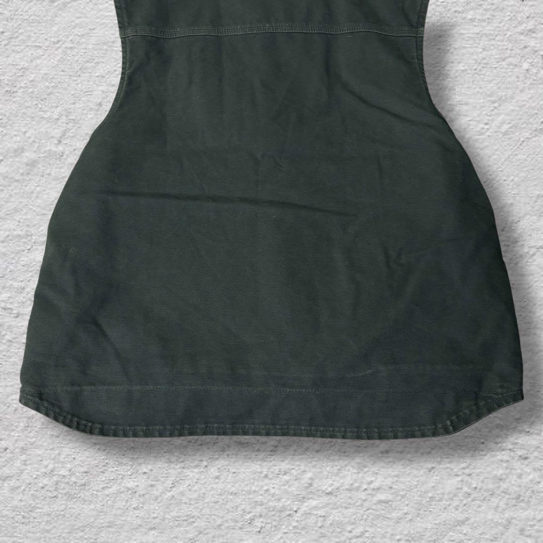 カーハートダックベスト90sカーキvintage鬼フェード内ボア古着XLボロ