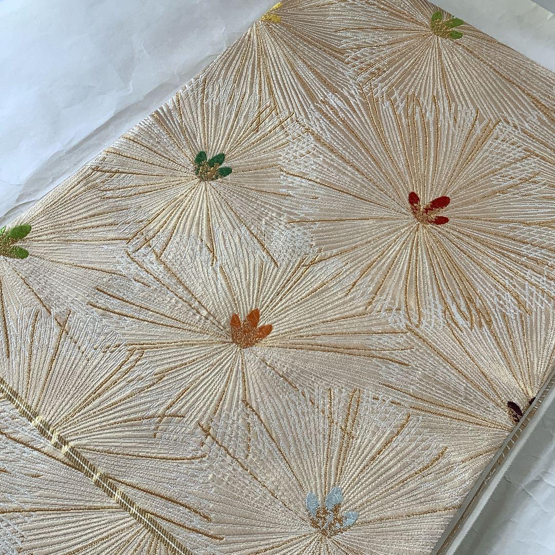 河合美術織物★松尽くし 松文様 六通 袋帯★振袖 成人式 初釜 卒業式★ゴールド