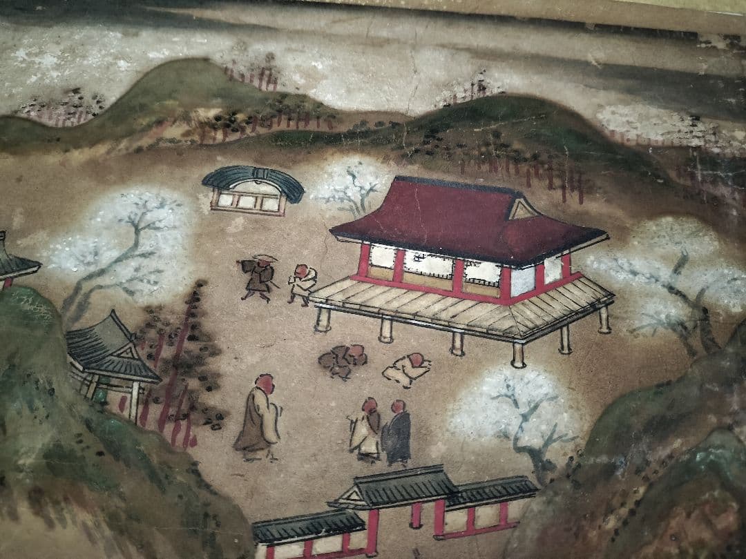 古画 大和絵 手書き 肉筆画帳 折帖