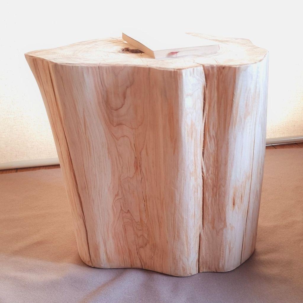 天然アロマ 根元末広がり 切株スツール・テーブル・特大・無垢無塗装・オーガニック