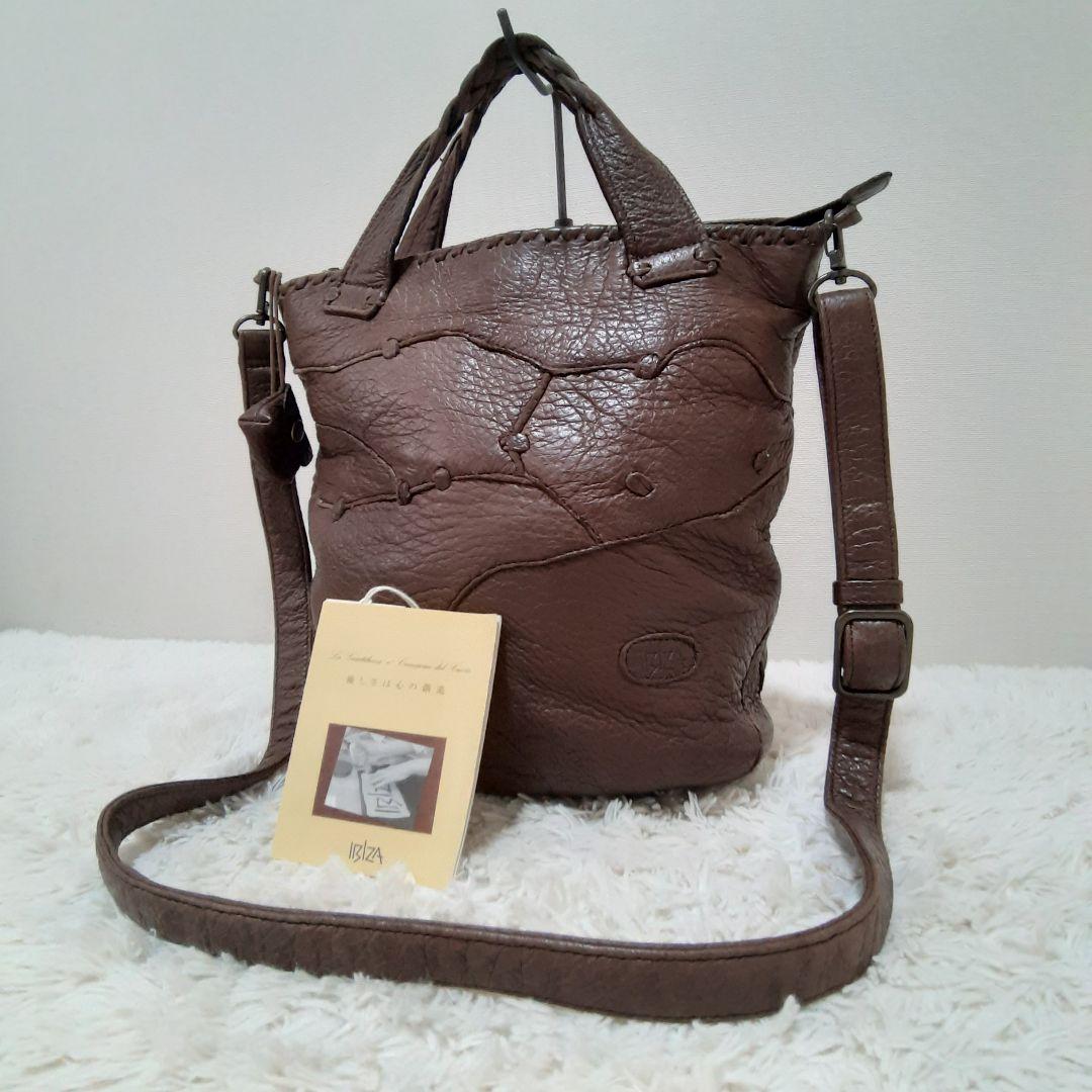 IBIZA イビサ　ペッカリー　2way ブラウン　バッグ　レザー