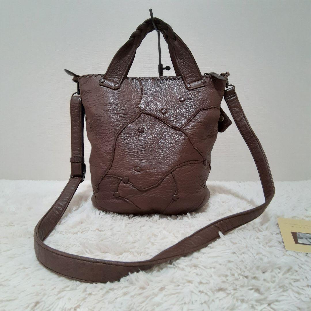 IBIZA イビサ　ペッカリー　2way ブラウン　バッグ　レザー