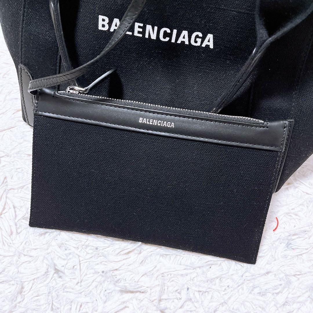 美品 BALENCIAGA ハンドバッグ トートバッグ ネイビーカバスS