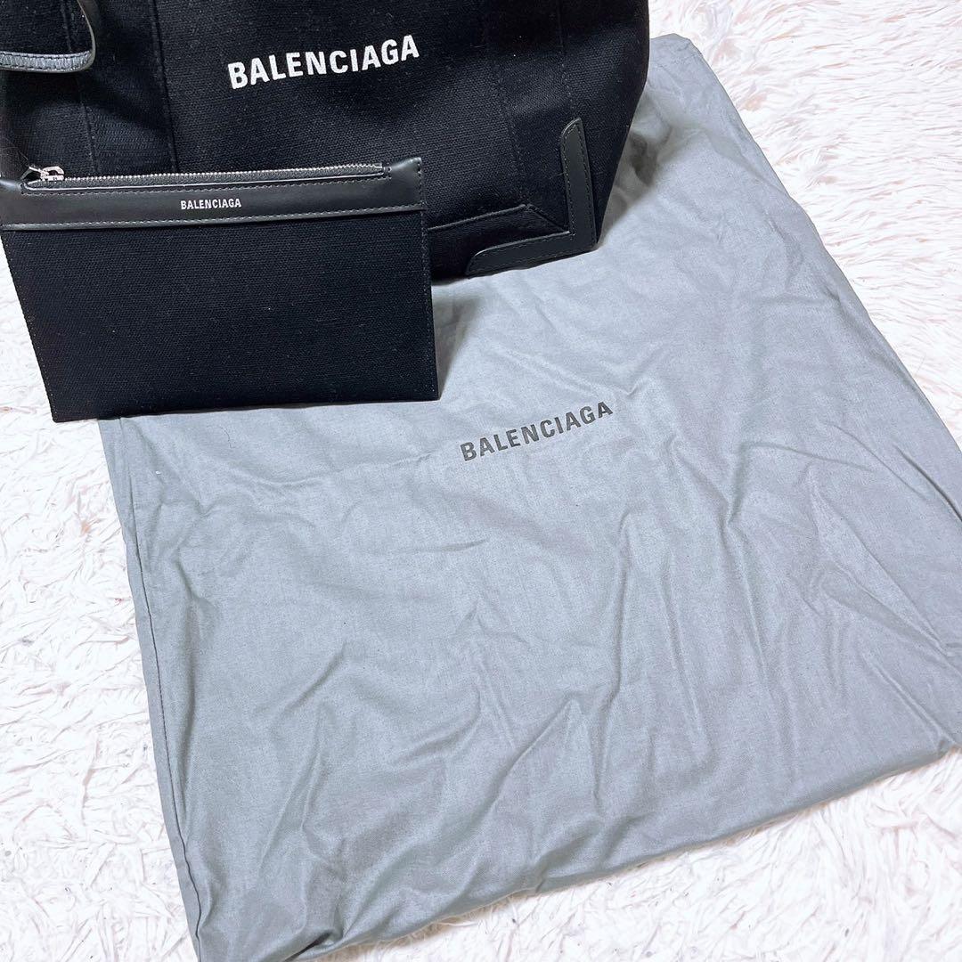 美品 BALENCIAGA ハンドバッグ トートバッグ ネイビーカバスS
