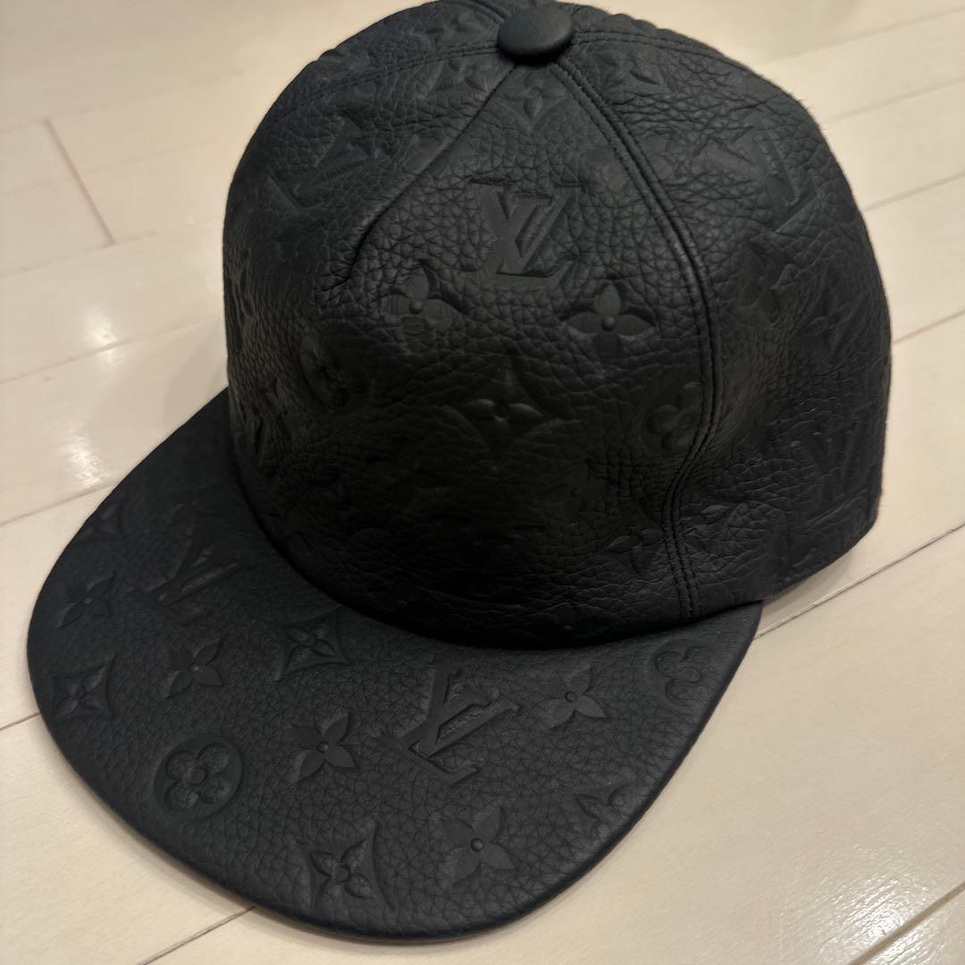 の*み様 Louis Vuitton ブラックレザーキャップ M