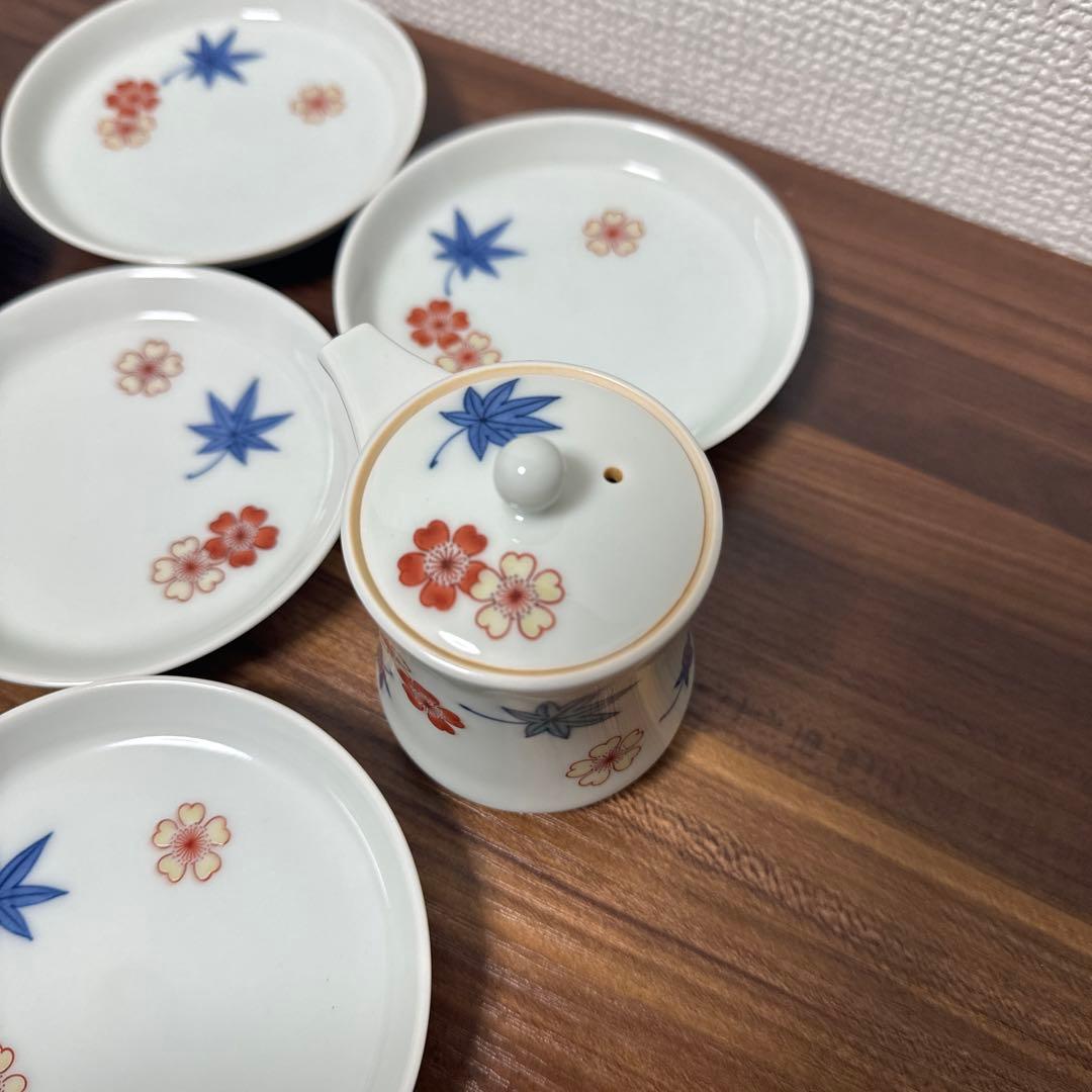 今泉今右衛門 醤油差し1個 錦絵変り小皿6枚セット