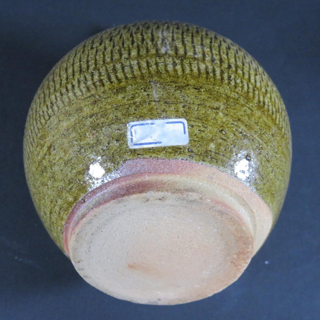 古相馬 上野目 飴釉 飛鉋 壺 徳利 花器 民藝 時代物 美品 B