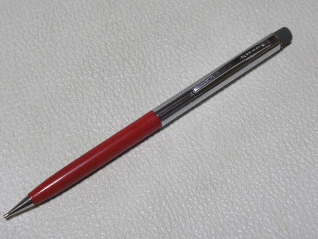 未使用1950年代USA製◆シェーファー ペンシル 赤軸+金属軸 頭に消しゴム付