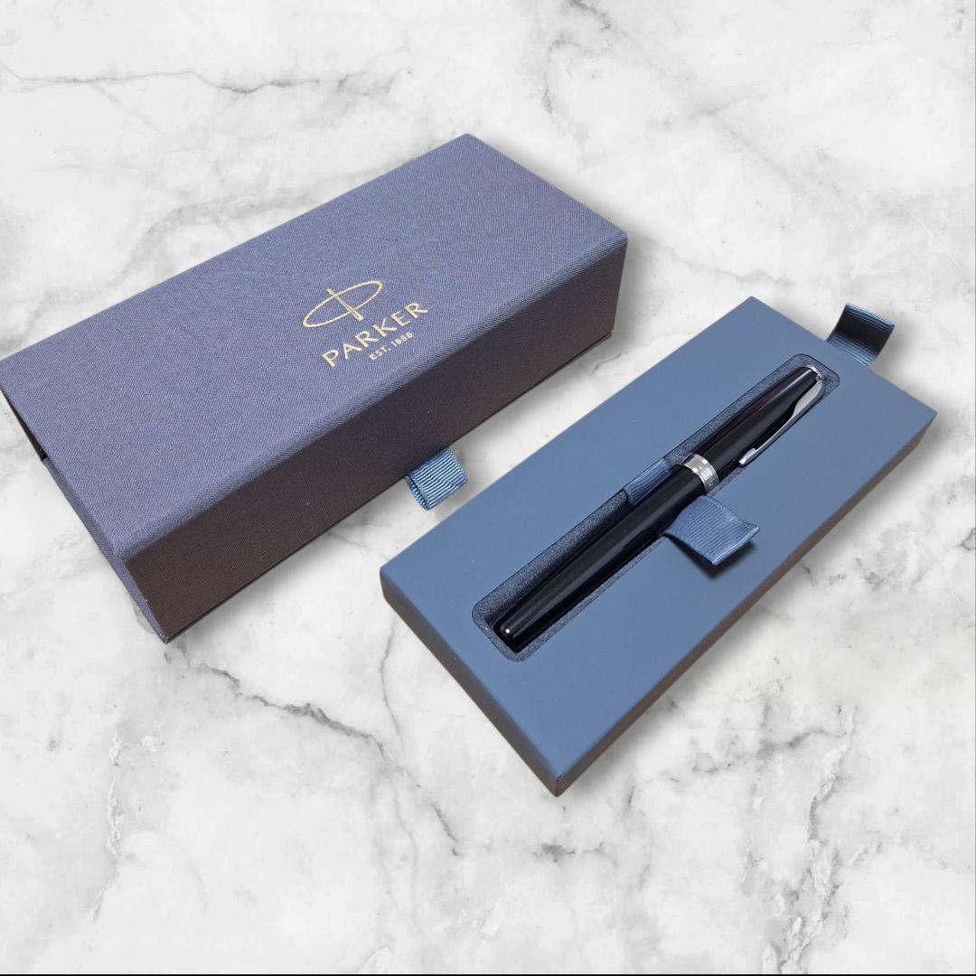 【美品】PARKER ソネット 万年筆 ブラックラッカーCT 18K