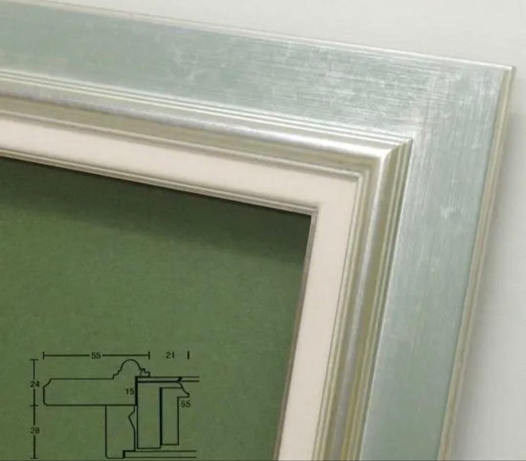 F6油彩額　同志舎　レインボー銀