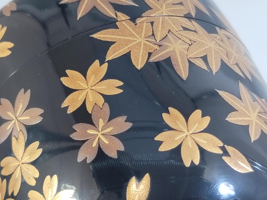 茶道具 一后一兆 作 雲錦蒔絵 利休棗 共箱 DT565