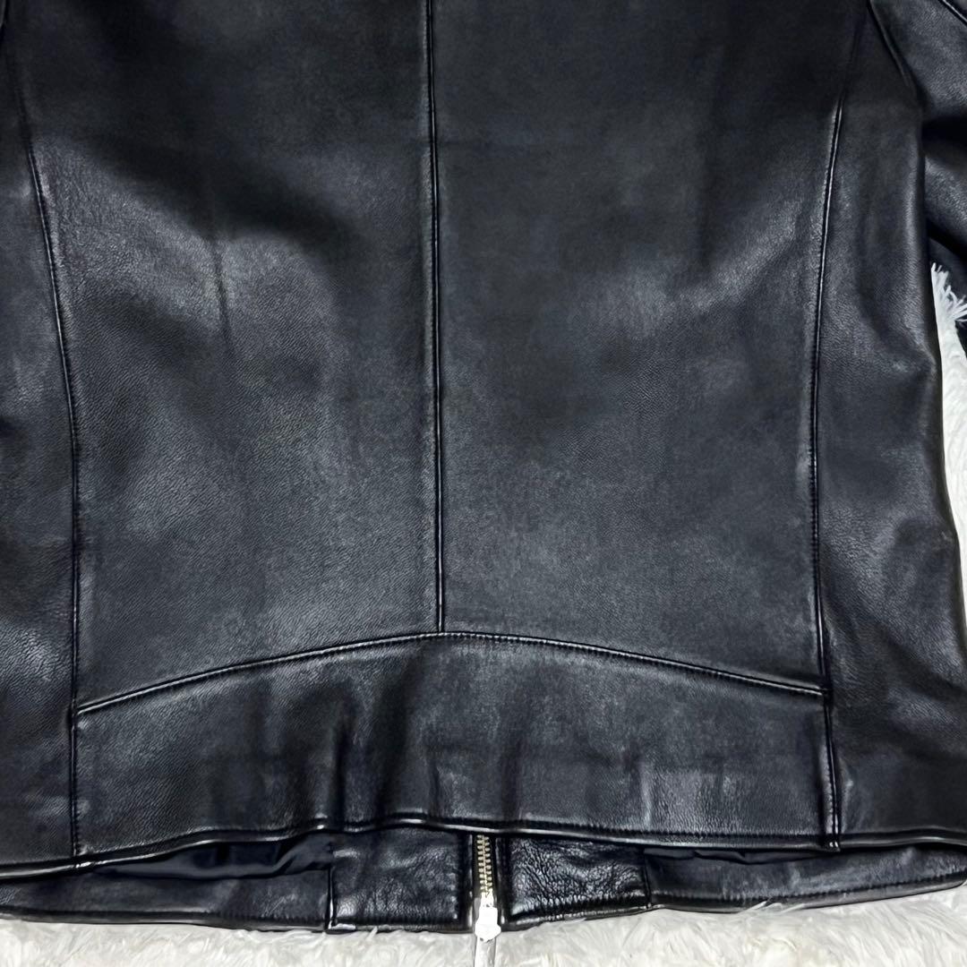【美品】レザージャケット シングルライダース ノーカラー 3 STUDIOUS