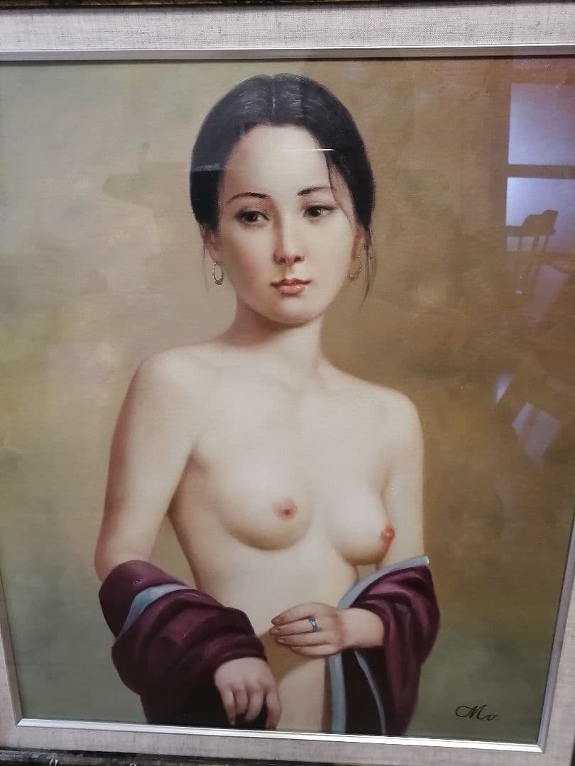 「若い女」森本草介　本人による複製画とのことです。