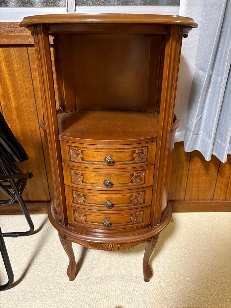 アンティーク 4段 チェスト サイドキャビネット サイドボード 猫脚 北欧