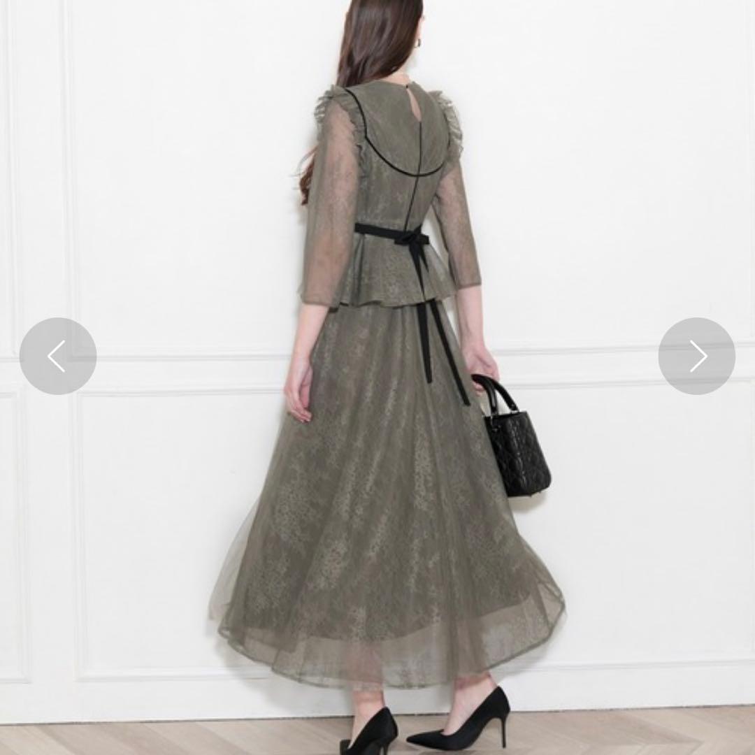 【美品】LEJA 総レース花柄ロングワンピースドレス L