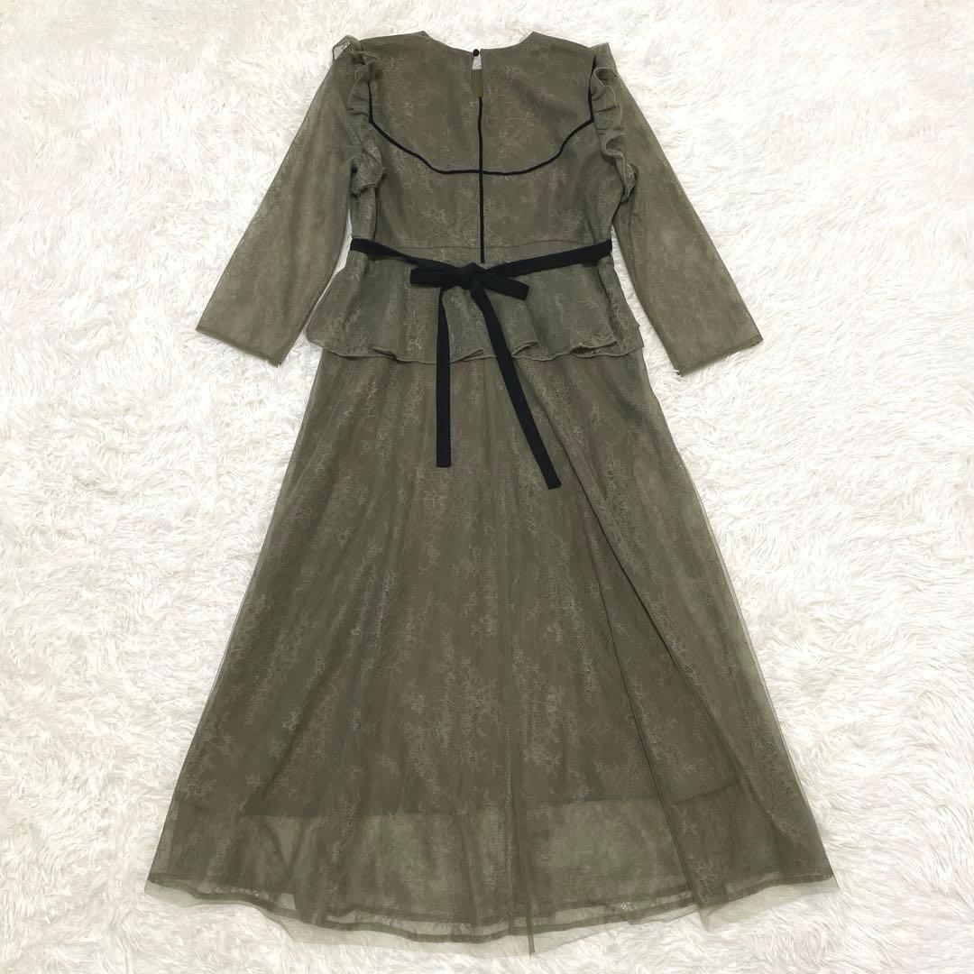 【美品】LEJA 総レース花柄ロングワンピースドレス L