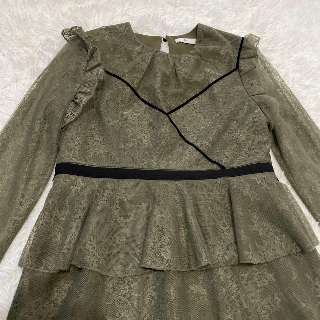 【美品】LEJA 総レース花柄ロングワンピースドレス L