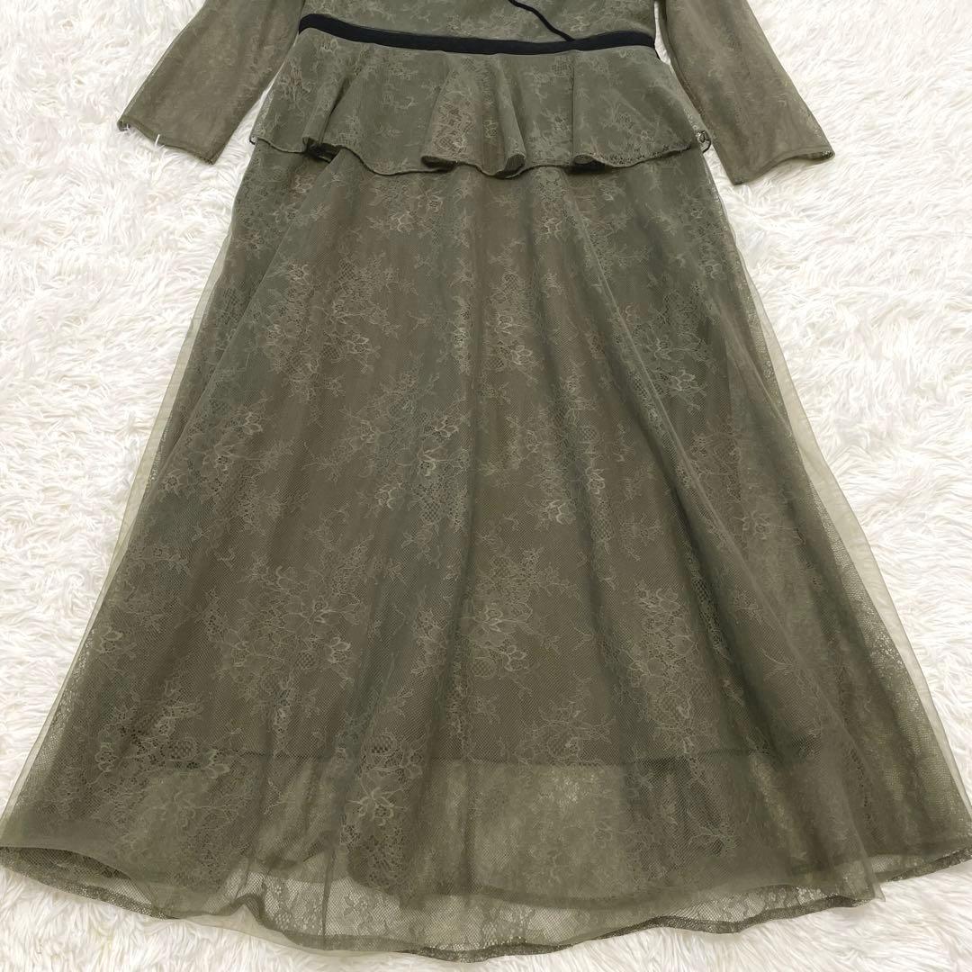 【美品】LEJA 総レース花柄ロングワンピースドレス L