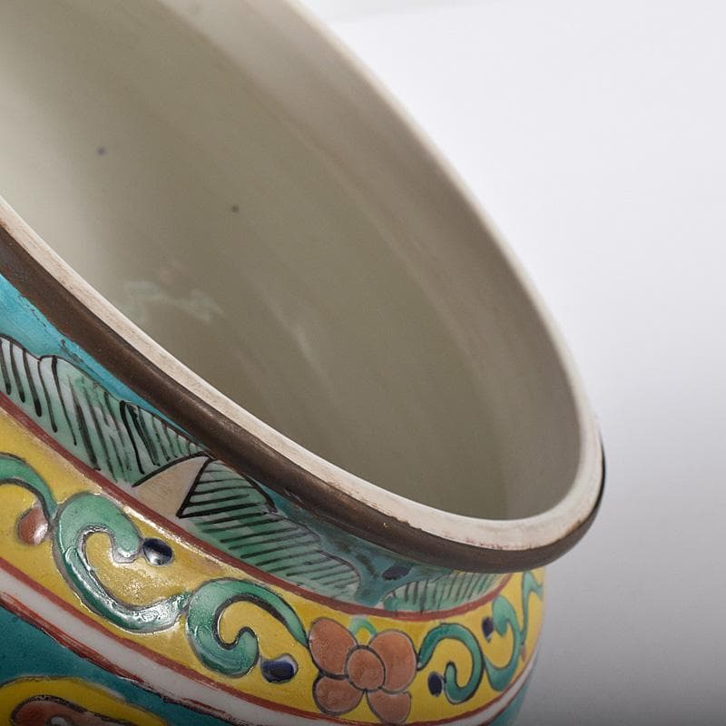 momo　中国　粉彩　人物魚藻文壺　花瓶　Ｍ　7499