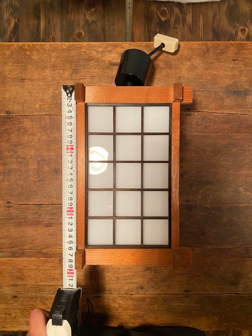 昭和レトロ 吊り下げ照明 格子 木製×乳白アクリル 和モダン 天井照明