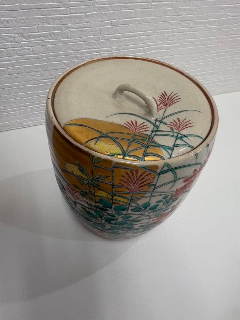 色絵秋草　水指　赤光作