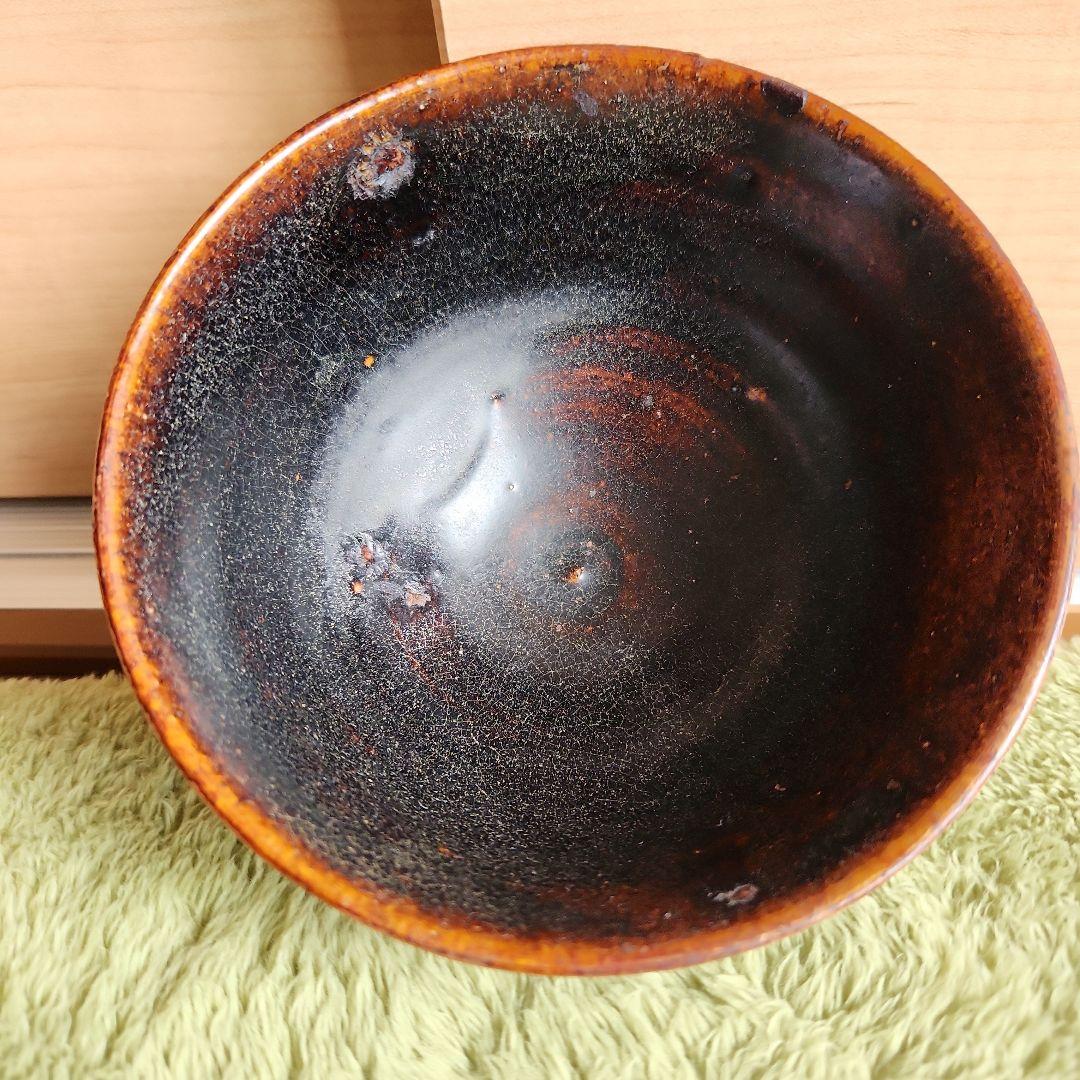 クメ-ル黒褐秞陶器茶碗