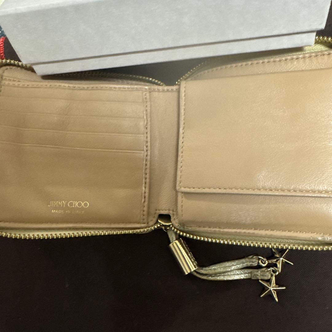 jimmy choo 財布　スタッズ　ゴールド