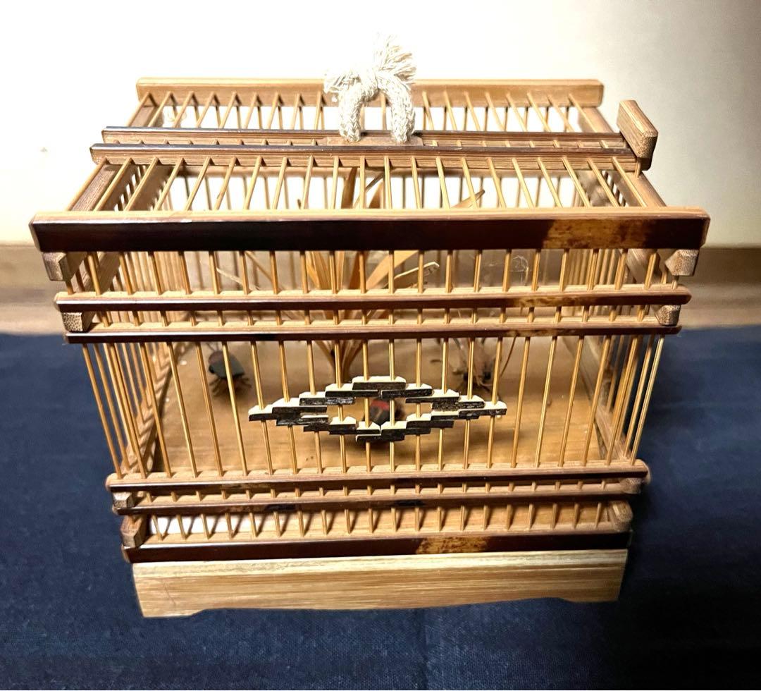 煎茶道具　千筋細工　虫籠　鈴虫置物　落款有り　お値下げしました