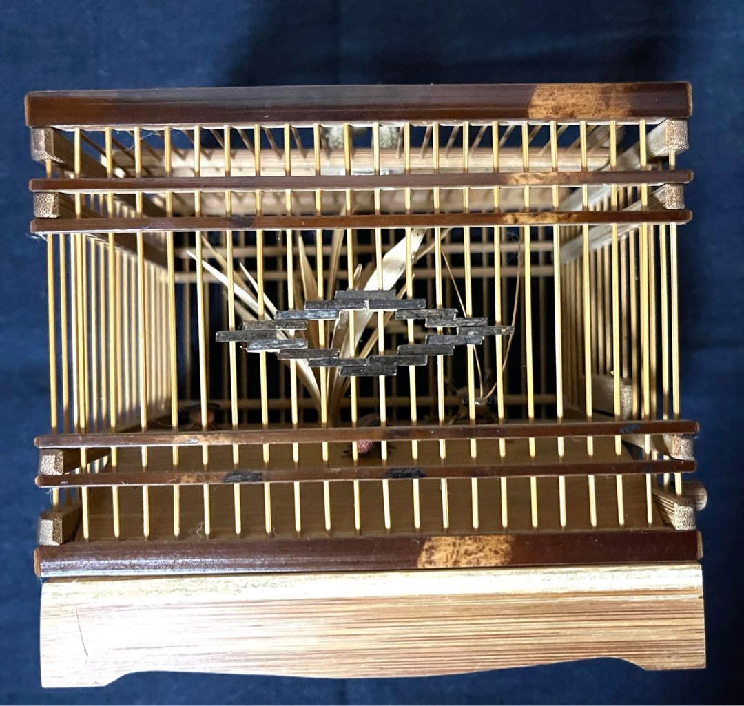 煎茶道具　千筋細工　虫籠　鈴虫置物　落款有り　お値下げしました