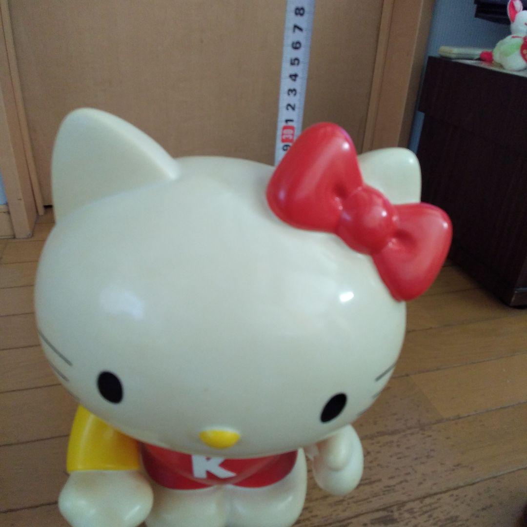ハローキティ 貯金箱 　赤/黄色　ソフビ　レトロ　特大サイズ　1976