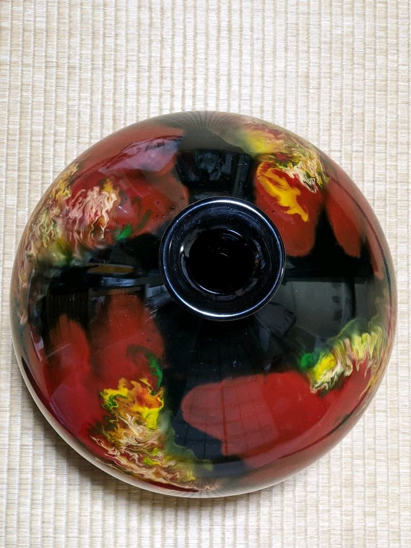 ♦九谷焼 佐野慧成作 炎舞 大花瓶 置物飾り ディスプレイ 昭和時代 骨董品