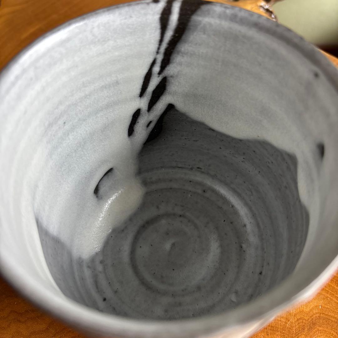 酔月窯 清水潮造 萬古焼 筒茶碗 抹茶碗 茶道具 共箱 (15)