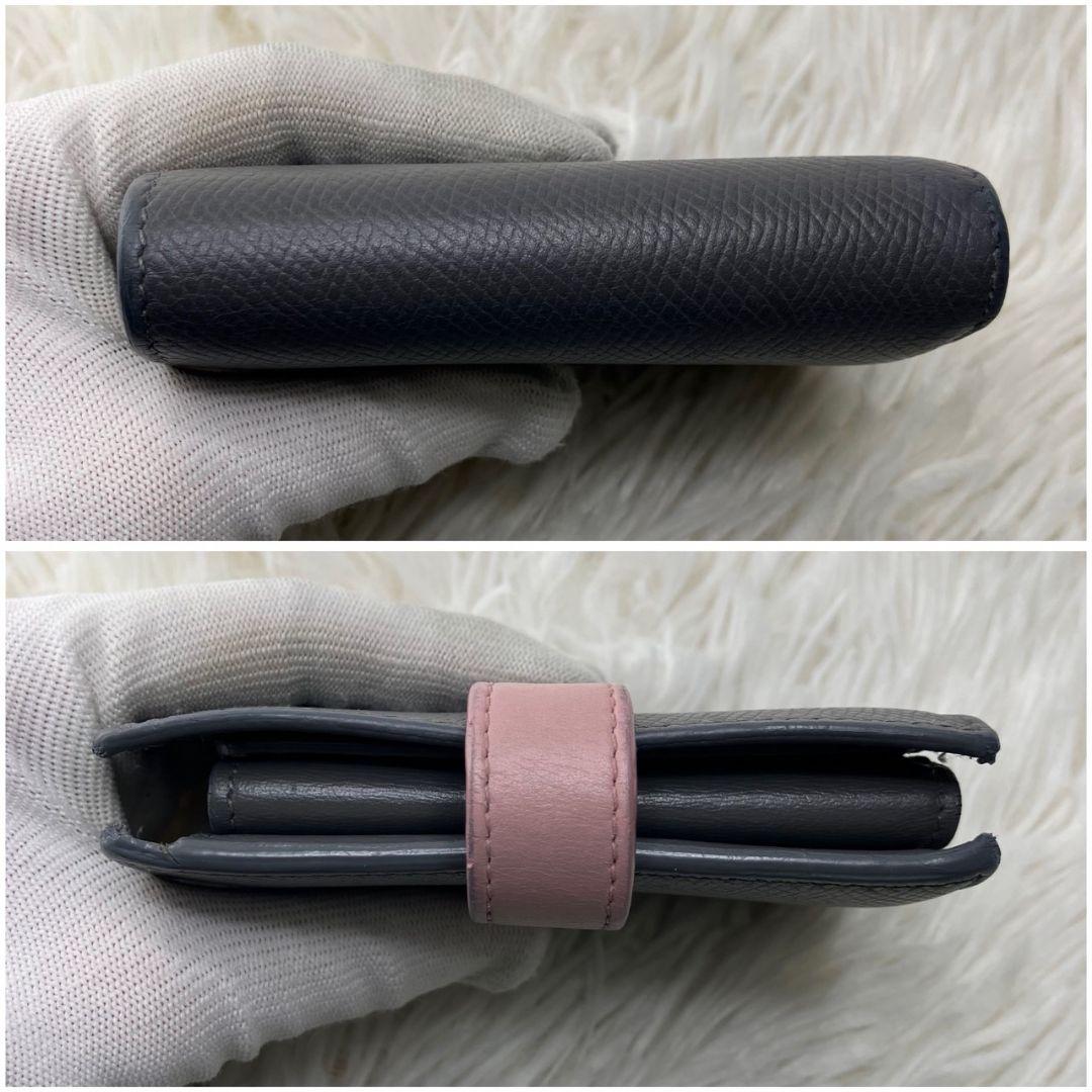 極美品✨️CELINE スモール ストラップ ウォレット 折り財布 グレー