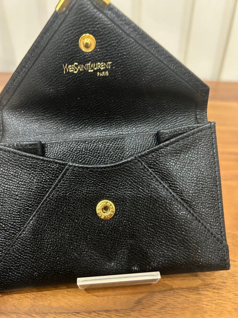希少 本革 ヴィンテージYSLイヴサンローランケース 黒 匿名