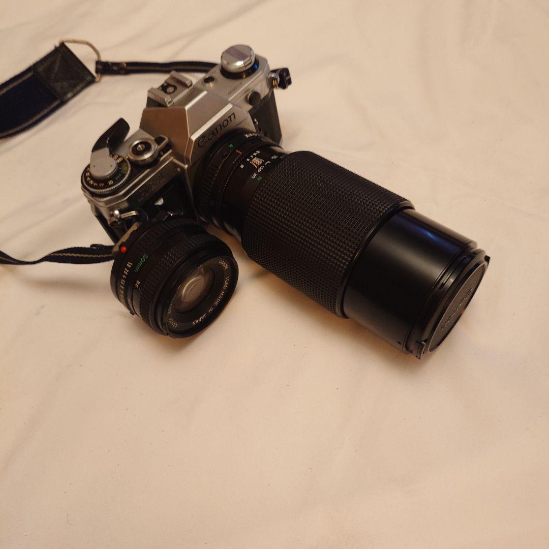 フィルムカメラ キャノン AE-1 ＆フラッシュ＆望遠レンズ アンティーク