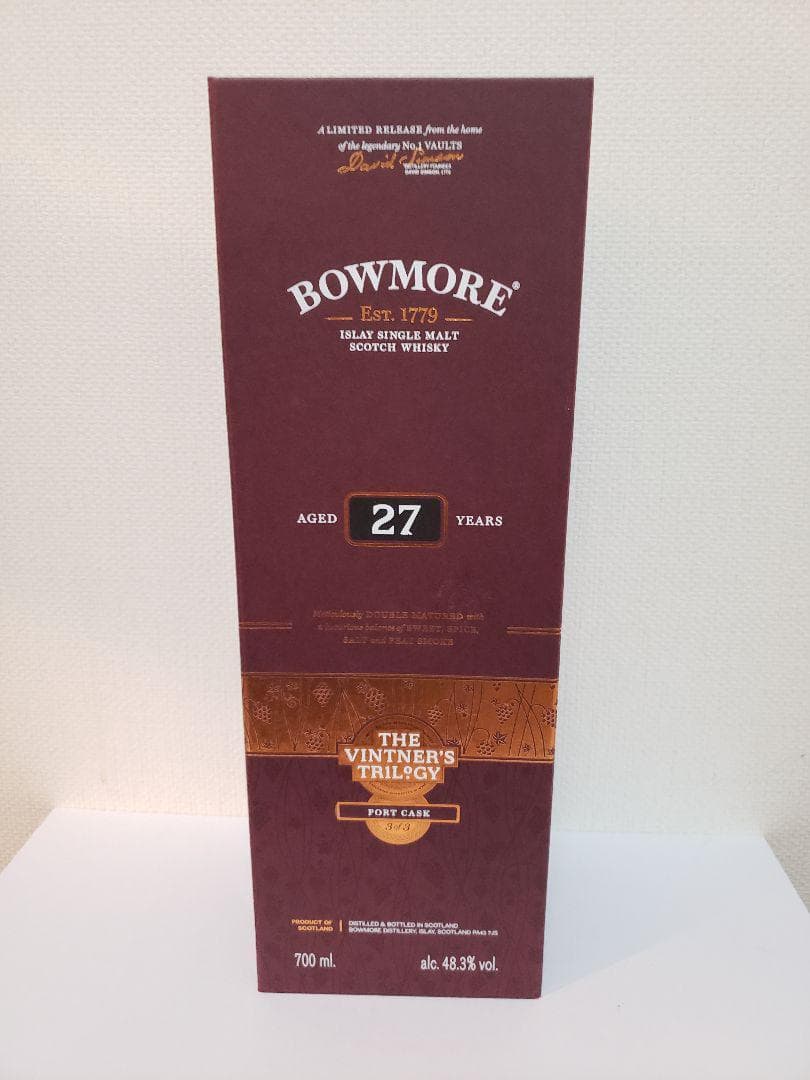 【希少】ボウモア　27年　ポートカスク　化粧箱入り　贈り物にも　BOWNORE
