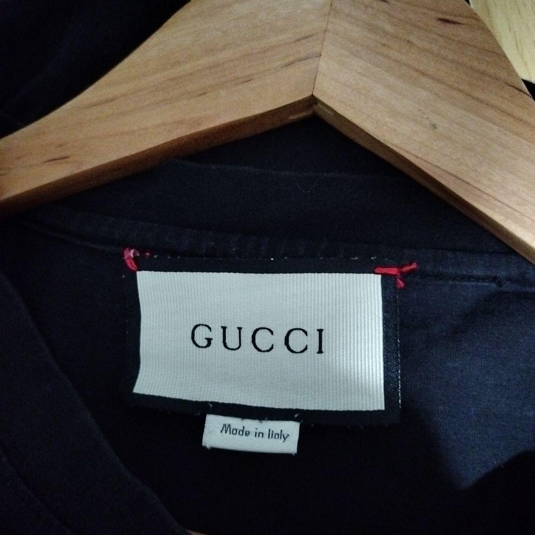GUCCI ブラック Tシャツ 虎の刺繍