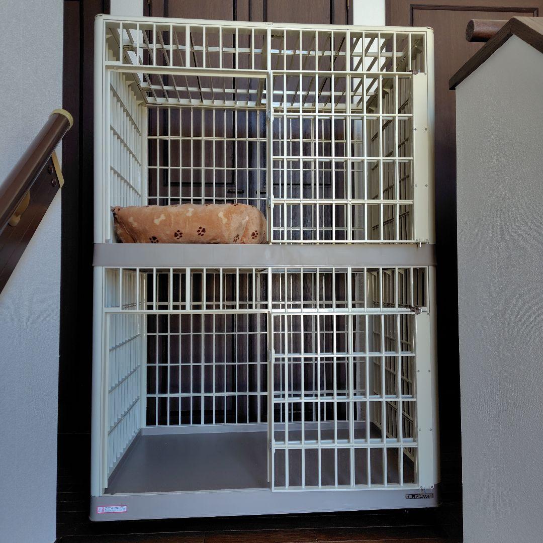 二段式キャットケージ ホワイト・グレー