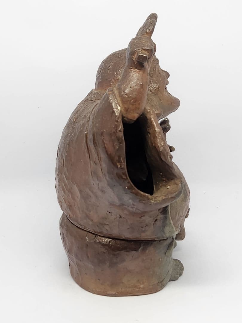 ト*コ様 備前焼 国延昇造 布袋様 香炉 ◆楽しそうに笑ってる 笑う門には福来る