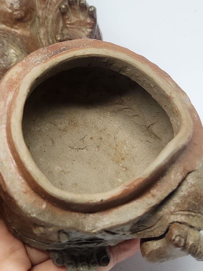 ト*コ様 備前焼 国延昇造 布袋様 香炉 ◆楽しそうに笑ってる 笑う門には福来る