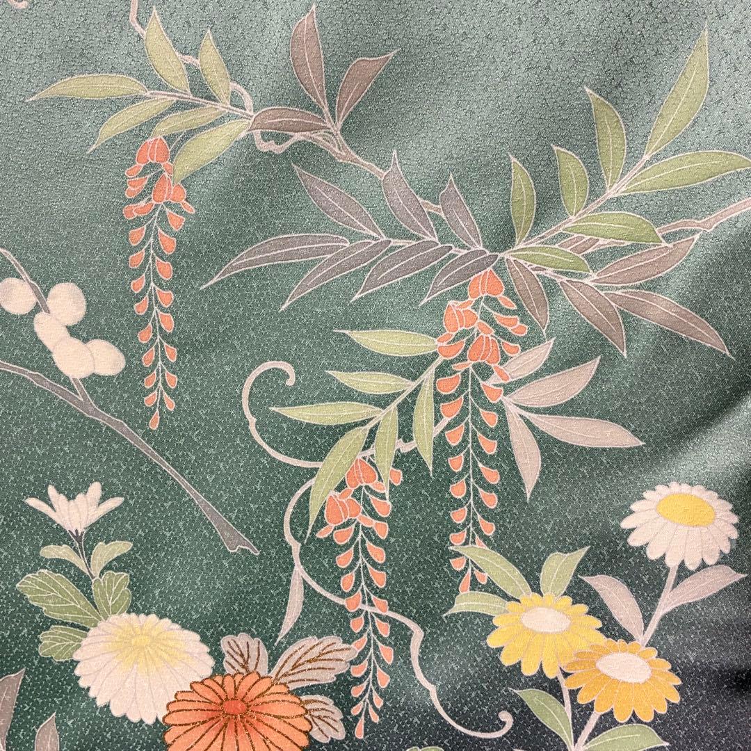 D30 訪問着 豪華花模様 一つ紋 正絹 着物 袷 極美品