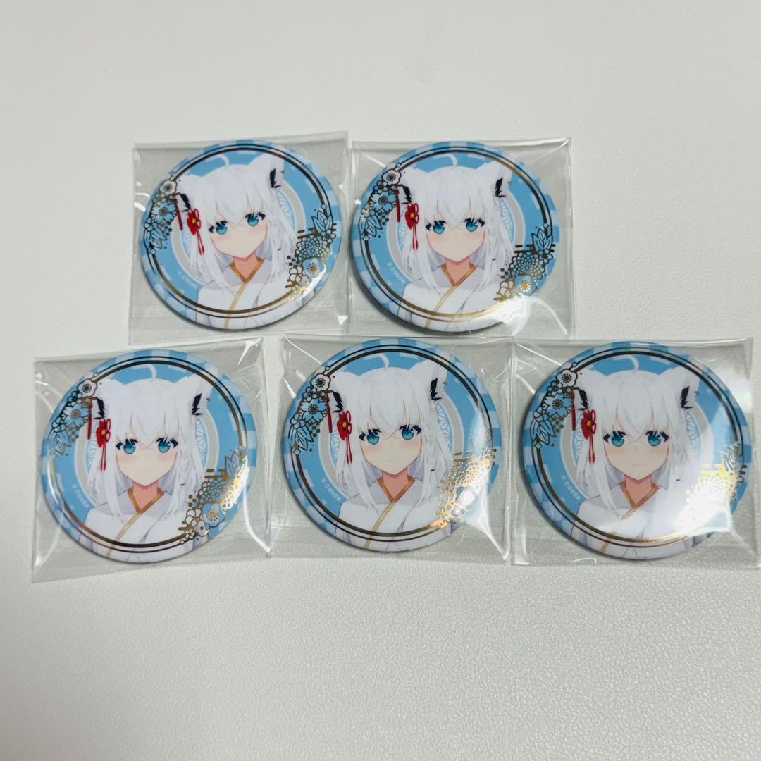 白上フブキ ホロライブ 箔押し缶バッジ 正月衣装ver.