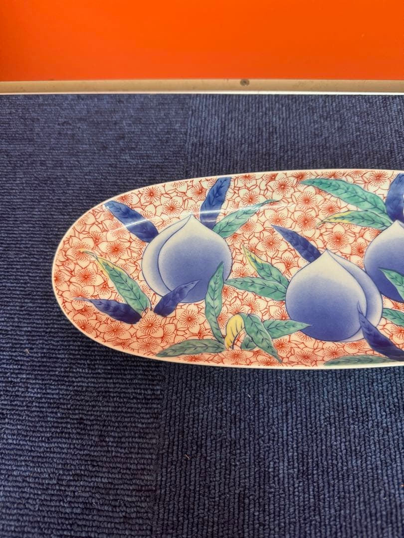 1720 鍋島　其泉　桃文　皿