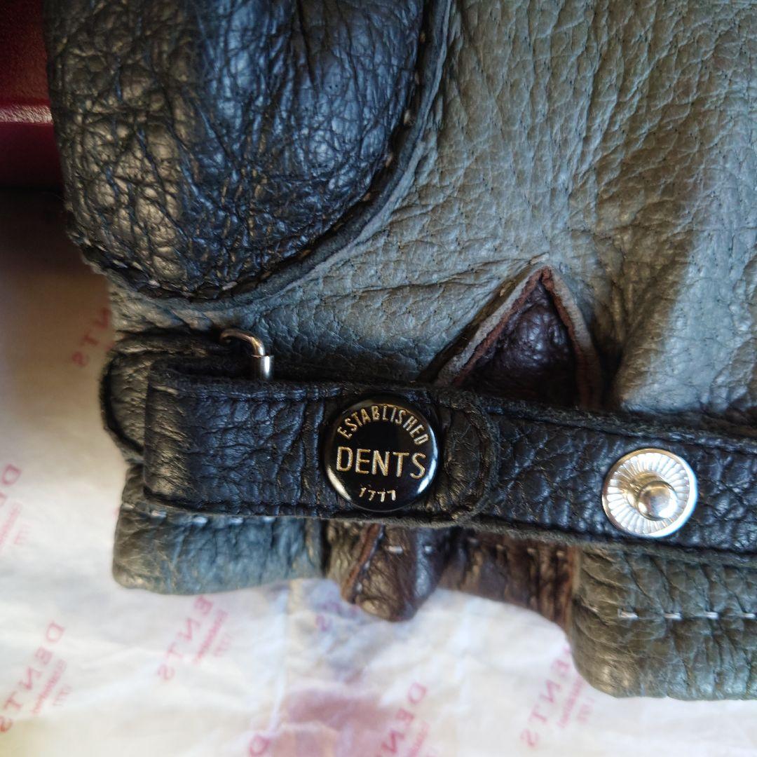 DENTS ペッカリー革手袋 ネイビー グレー8