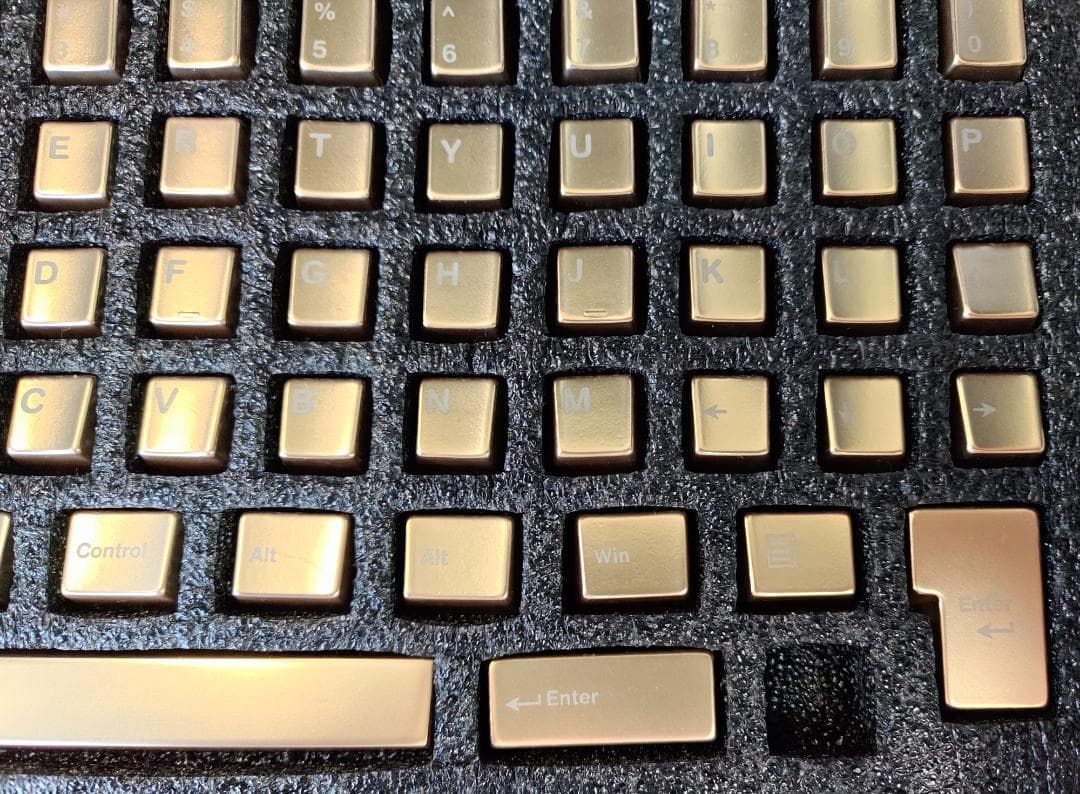 awekeys satin goldフルメタルキーキャップセット