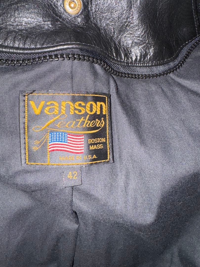 VANSON バンソン B 黒 42シングルライダース 革ジャン