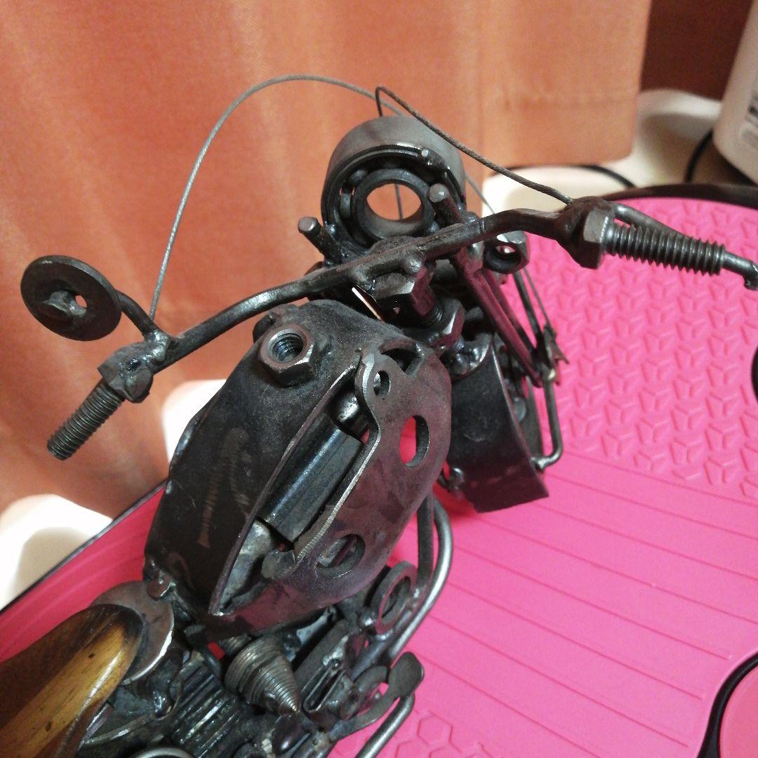 オートバイ　アート鉄３０年物　メタル素材
