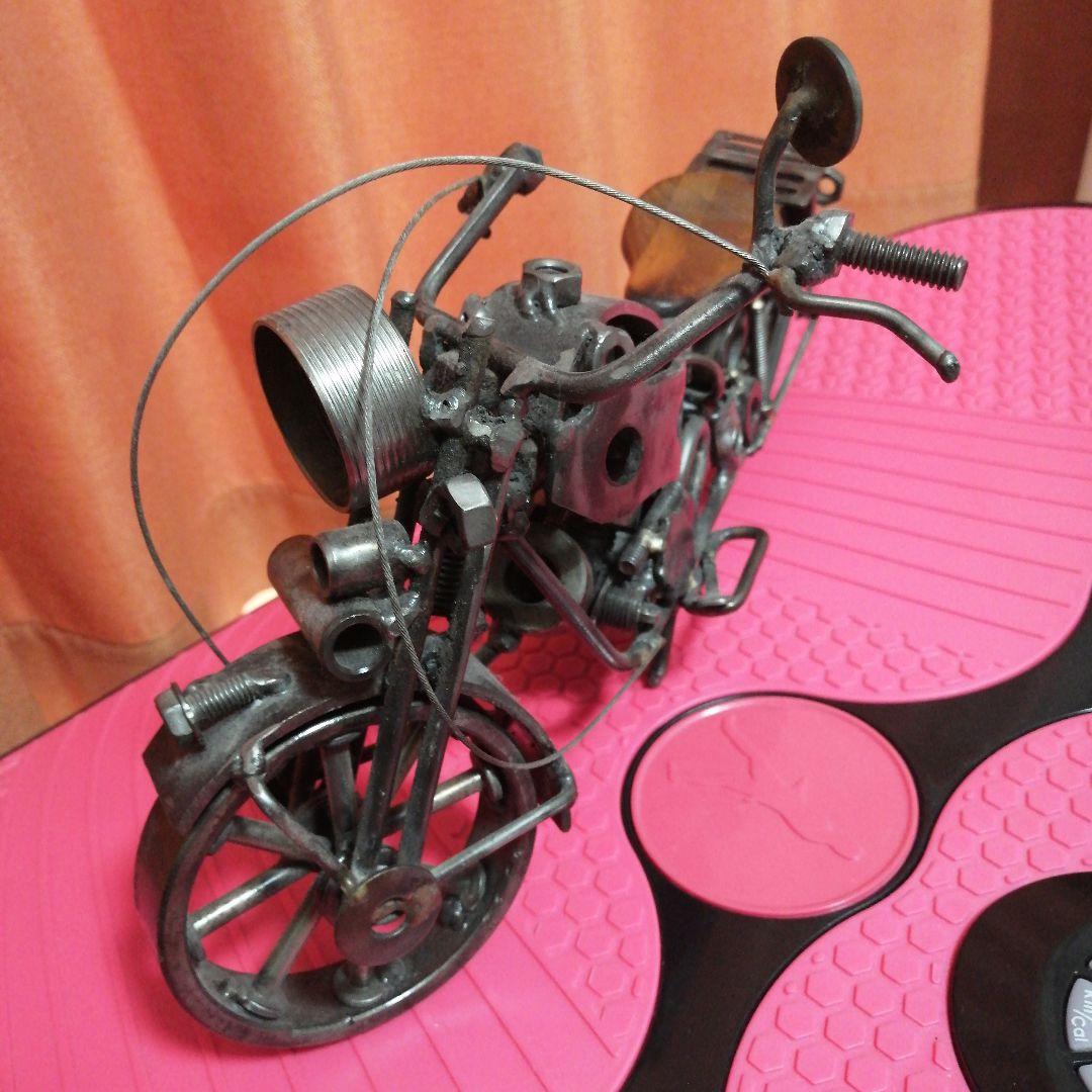 オートバイ　アート鉄３０年物　メタル素材