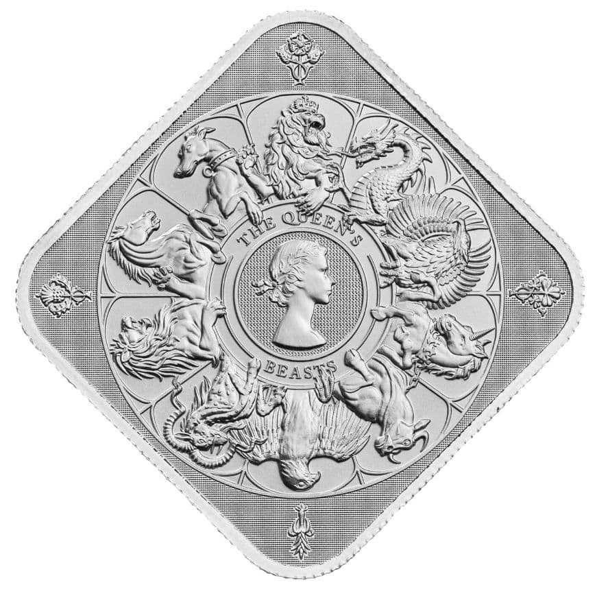 女王の野獣/ヤングヤングの肖像とクイーンズビースト/ 1oz 銀地金バー/純銀